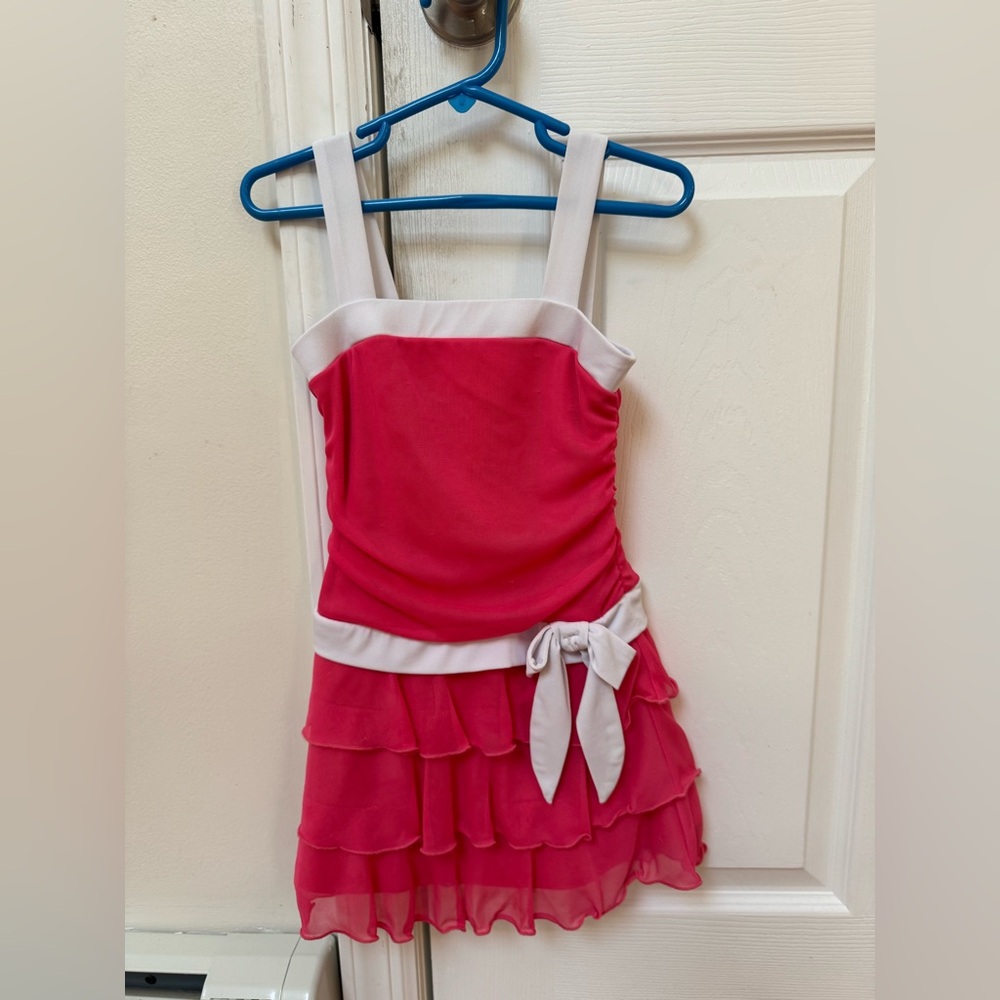 Pink and White Ruffle Dress